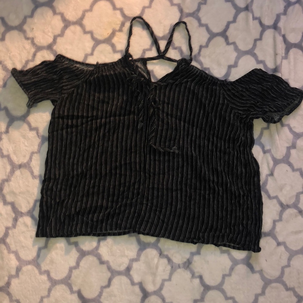 Cross cross neck blouse